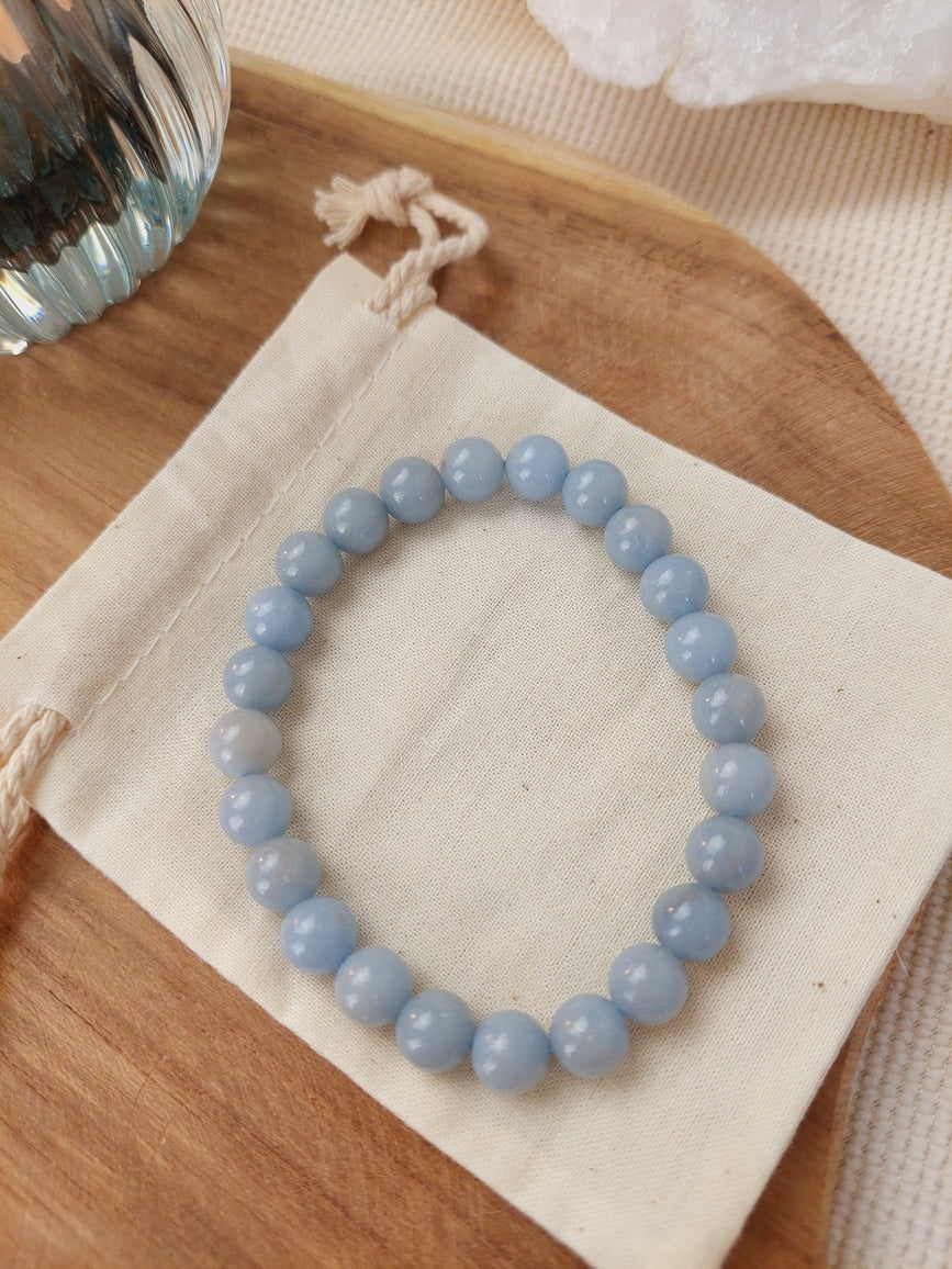 Bracelet Calcédoine bleue
