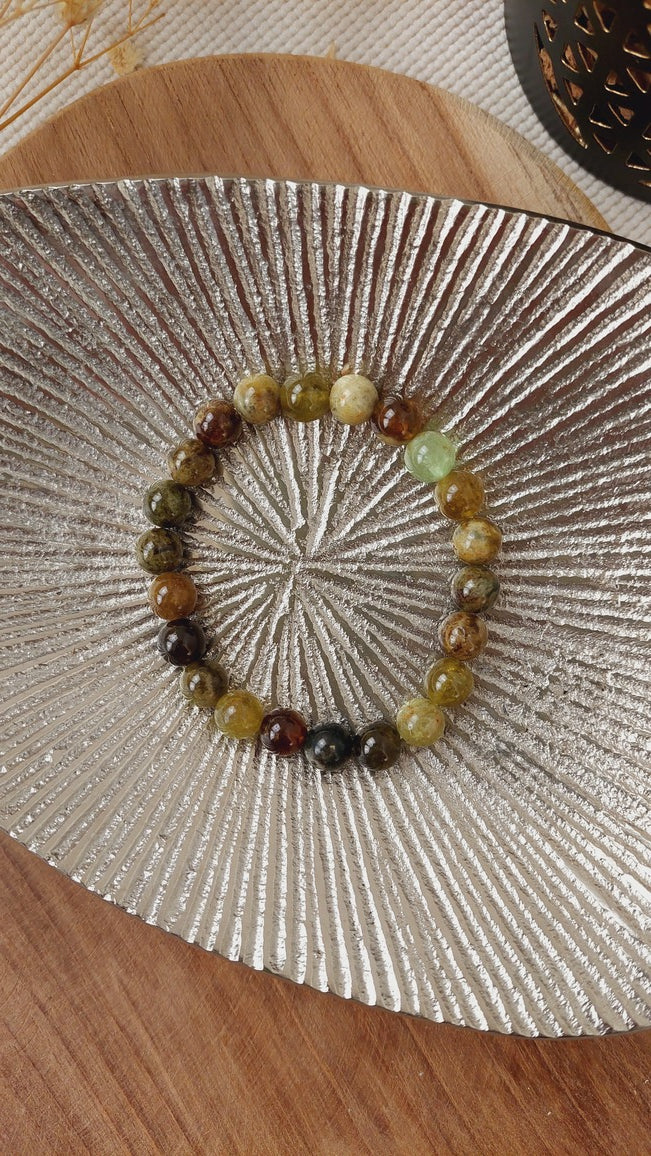 Bracelet grenat vert