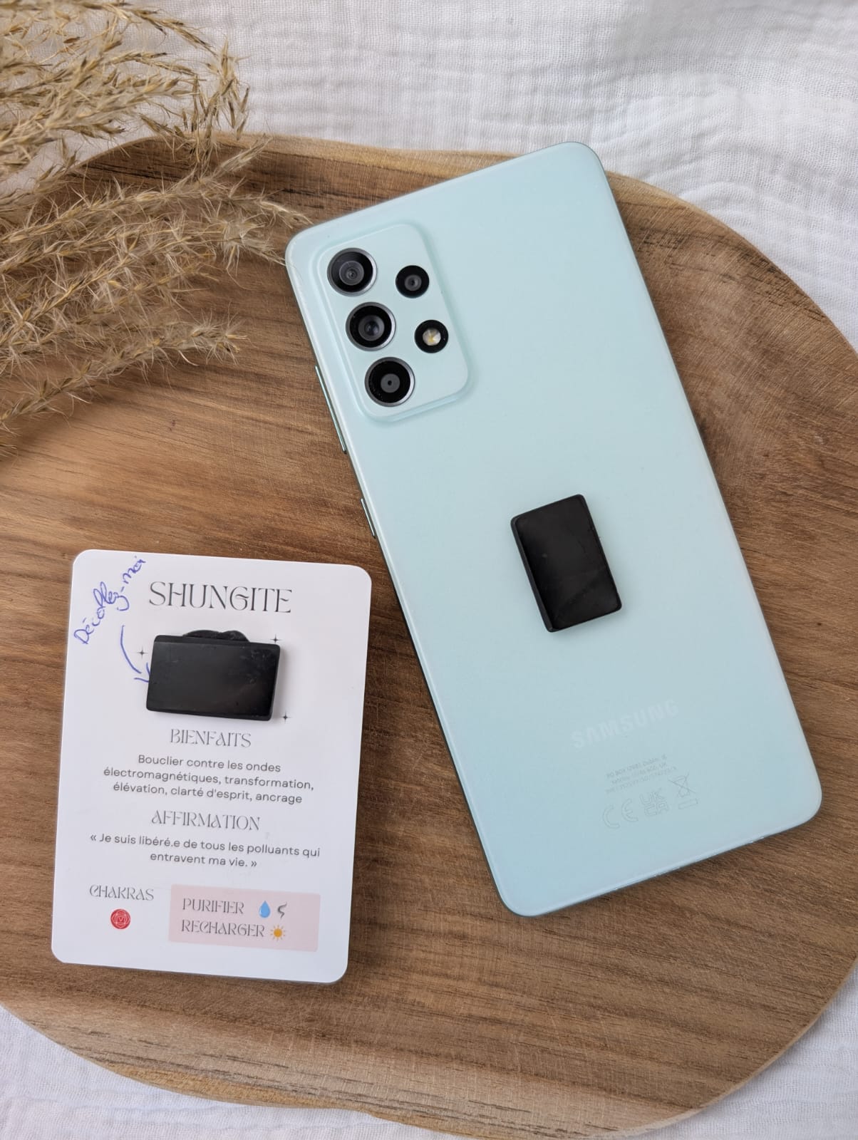 Plaque shungite téléphone