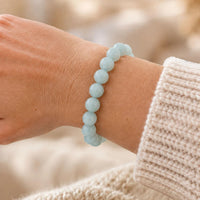 bracelet aigue-marine porté