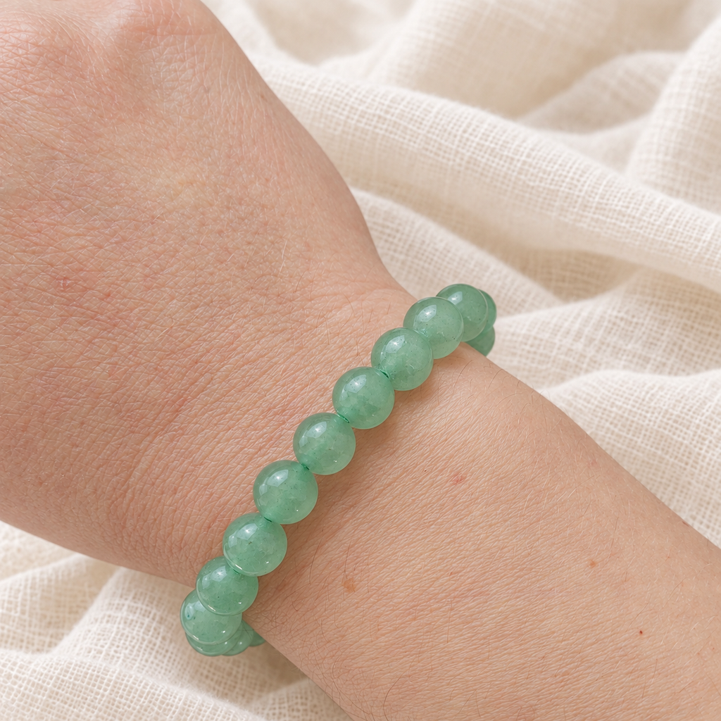 bracelet aventurine verte portée