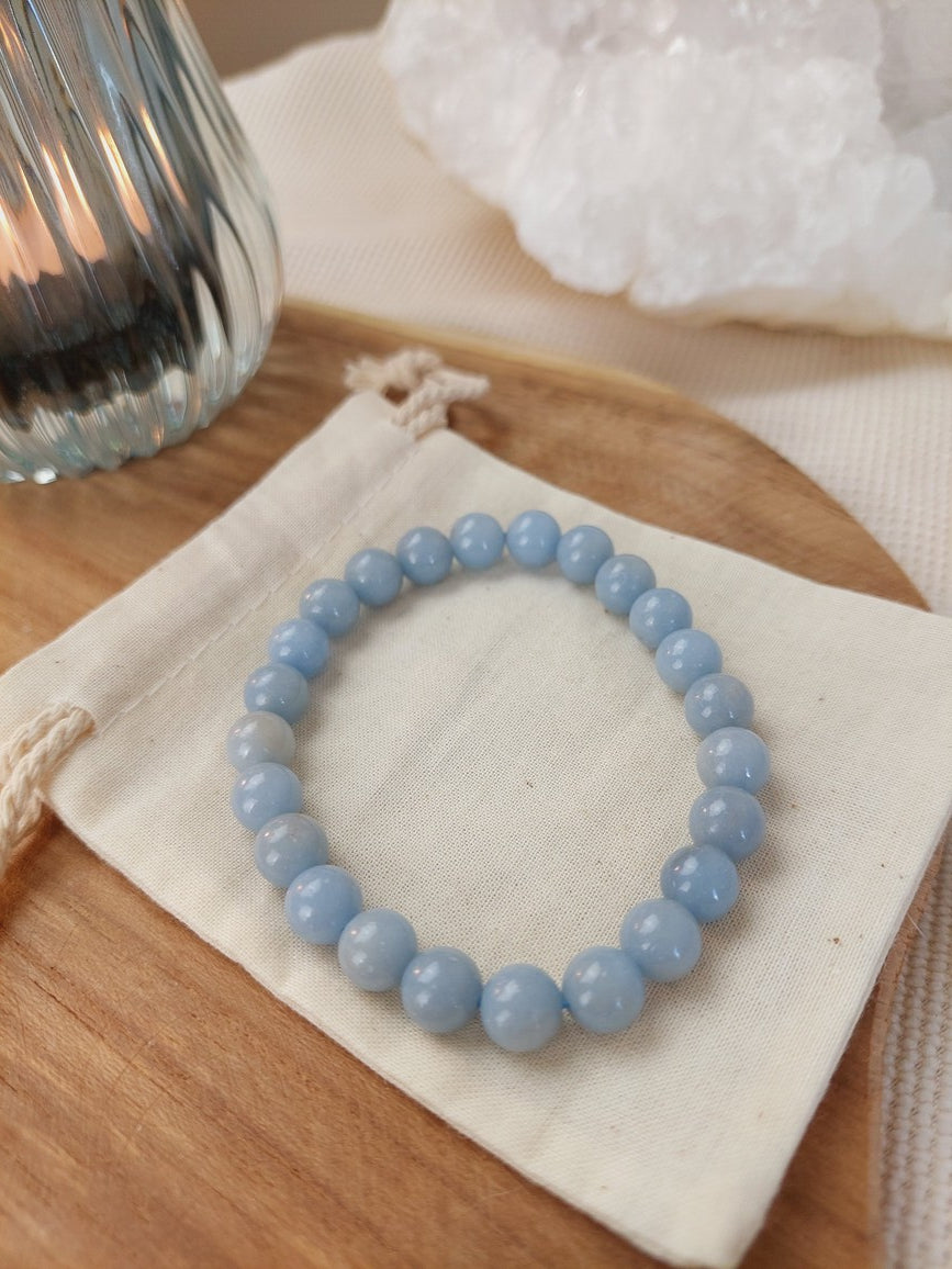 Bracelet Calcédoine bleue