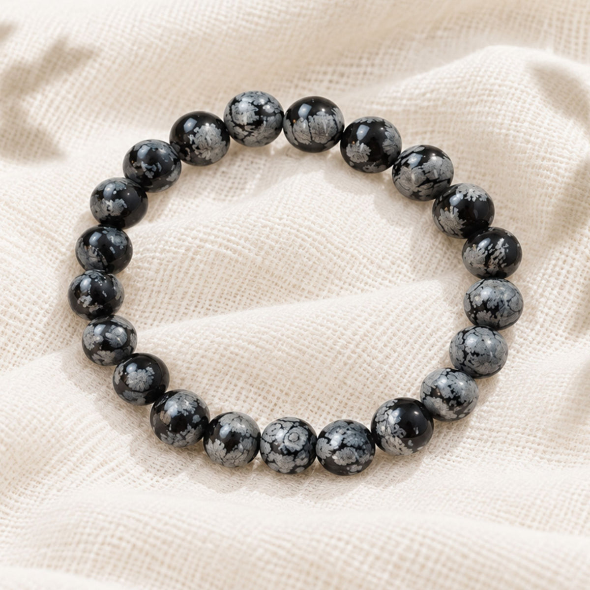 Bracelet Obsidienne neige