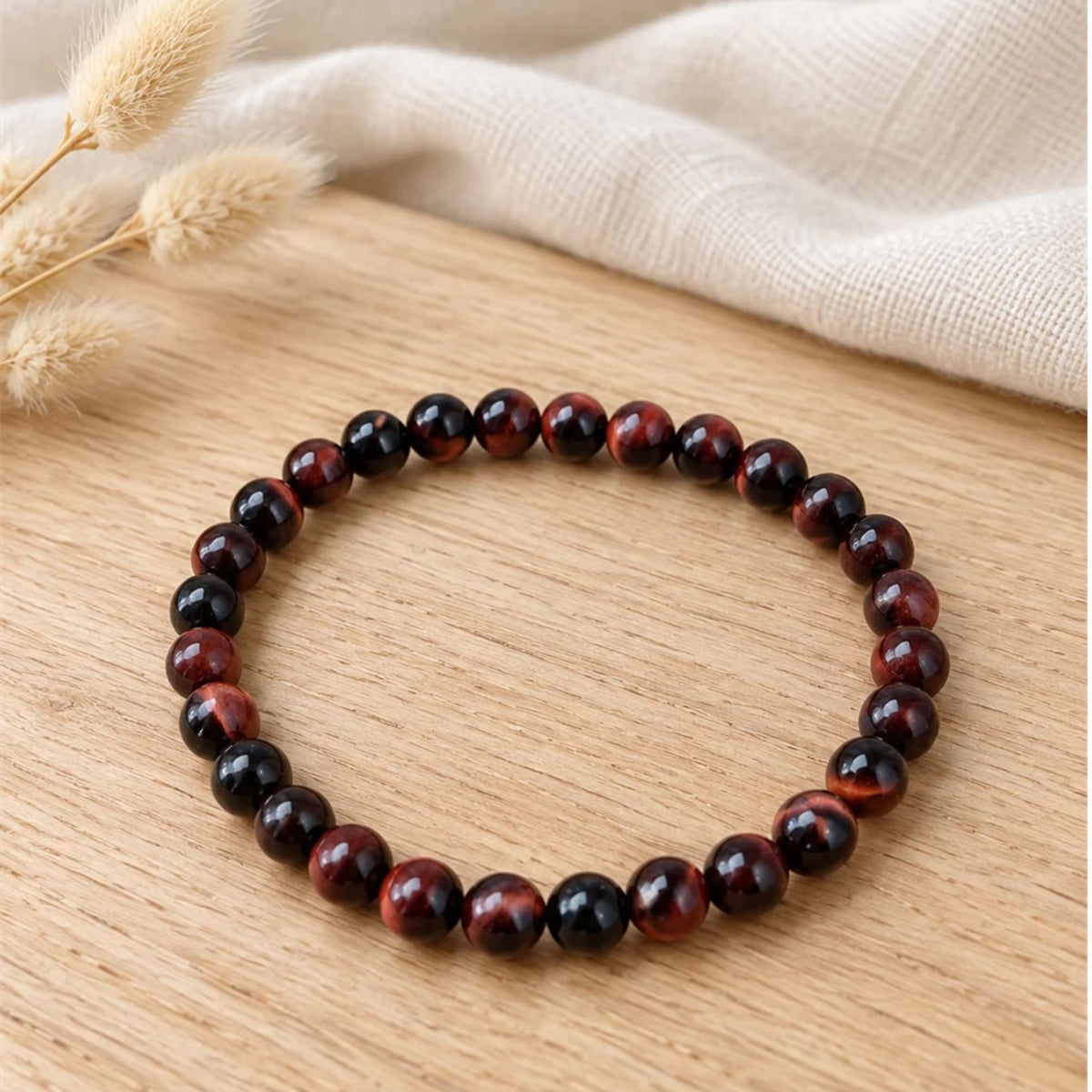 bracelet oeil de taureau bois