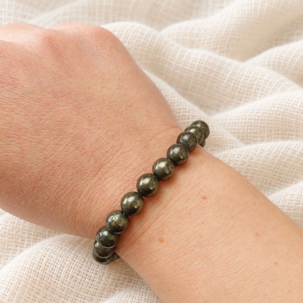 bracelet pyrite poignet
