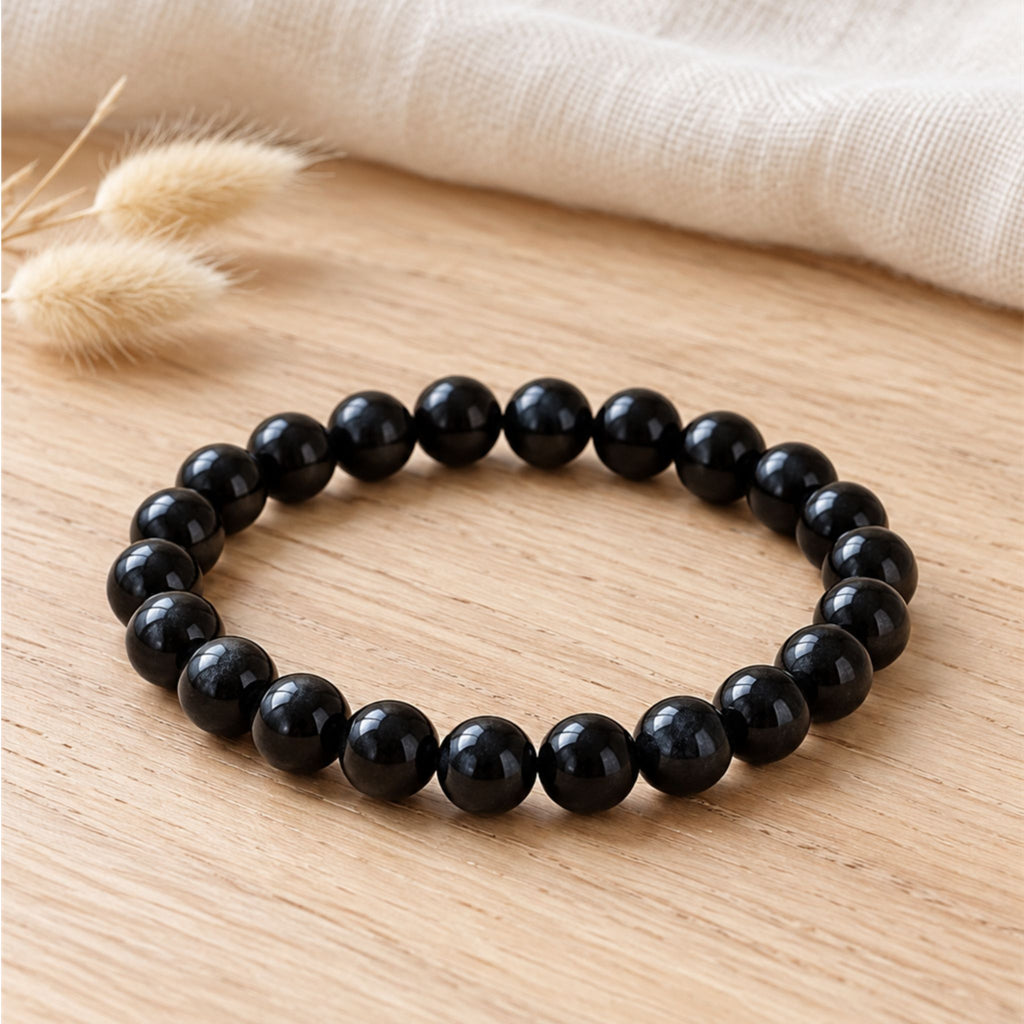 bracelet tourmaline noire bois