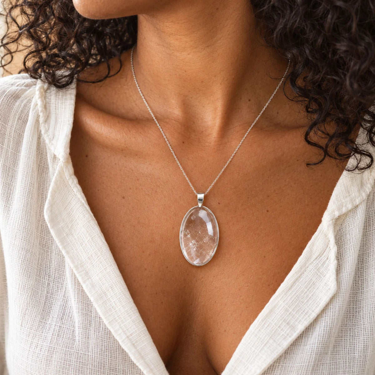 Pendentif cristal de roche