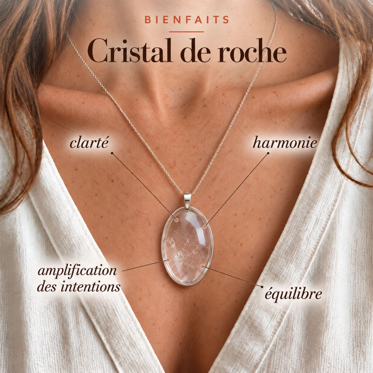 Pendentif cristal de roche